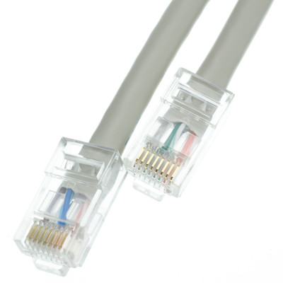 Plenum Cat6 Gray Ethernet Patch Cable, CMP, 23AWG, Bootless, 10 foot - Part Number: 11X8-12110