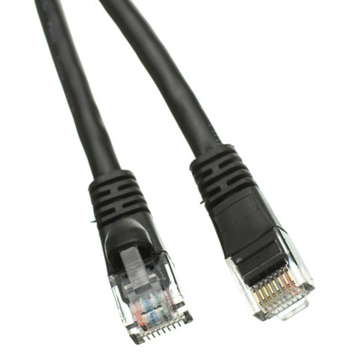 Cat6a Black Copper Ethernet Patch Cable, 10 Gigabit, Snagless/Molded Boot, POE Compliant, 500 MHz, 15 foot - Part Number: 13X6-02215