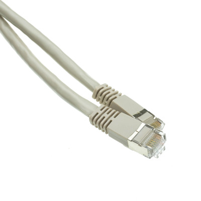 Shielded Cat6a Gray Copper Ethernet Patch Cable, 10 Gigabit, Snagless/Molded Boot, POE Compliant, 500 MHz, 50 foot - Part Number: 13X6-52150