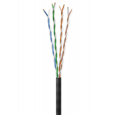 Bulk Slim Cat6a Black Ethernet Cable, 28AWG Stranded Copper, UTP, Spool, 1000 foot - Part Number: 13X6-622MH
