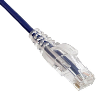 Slim Cat6a Purple Copper Ethernet Cable, 10 Gigabit, Snagless/Molded Boot, 500 MHz, 5 foot - Part Number: 13X6-64105