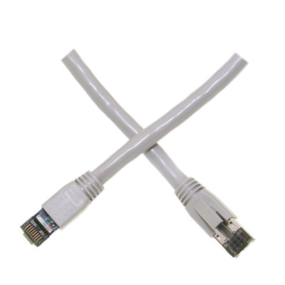 Cat8 Gray S/FTP Ethernet Patch Cable, Molded Boot, 40Gbps - 2000MHz, 4-Pair 24AWG Copper, RJ45 Male, 5 foot - Part Number: 13X8-52105