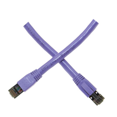 Cat8 Purple S/FTP Ethernet Patch Cable, Molded Boot, 40Gbps - 2000MHz, 4-Pair 24AWG Copper, RJ45 Male, 10 foot - Part Number: 13X8-54110
