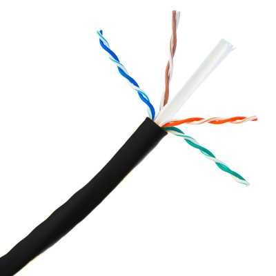 Plenum Cat6a Black Copper Ethernet Cable, 10 Gigabit Solid, CMP, UTP, POE Compliant, 500Mhz, 23 AWG, Spool, 1000 foot - Part Number: 14X6-022NH