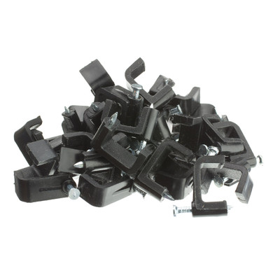 RG6 Dual Cable Clip, Black (100 pieces per bag) - Part Number: 200-962