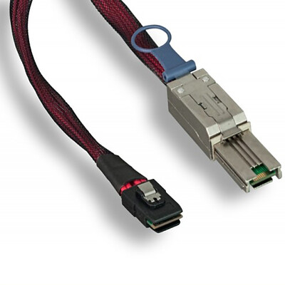 SFF8087 Internal to SFF8088 External Mini-SAS Cable, 6Gbit, SFF8087 male to SFF8088 male, 2m - Part Number: 23SA-02301