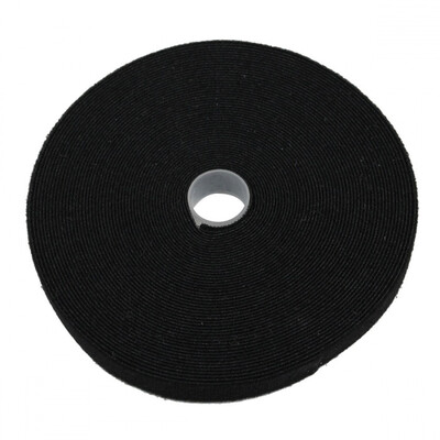 Hook and Loop Tape, 1/2 inch Wide, Black, 50ft Roll - Part Number: 30CT-12250