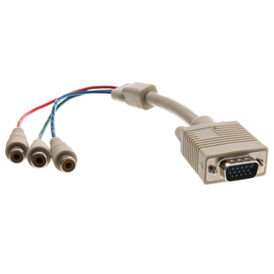 VGA to Component Video Adapter, HD15 Male to 3 x RCA Female (RGB), Gray 1 foot * Not For Computer Use - Part Number: 30H1-52200