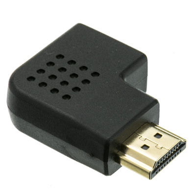 HDMI High Speed Horizontal 90 Degree Elbow Adapter - Right, HDMI Type-A Male to HDMI Type-A Female, 4K 60Hz, Black - Part Number: 30HH-50250
