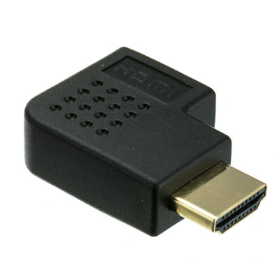 HDMI High Speed Horizontal 90 Degree Elbow Adapter - Left, HDMI Type-A Male to HDMI Type-A Female, 4K 60Hz, Black - Part Number: 30HH-50260