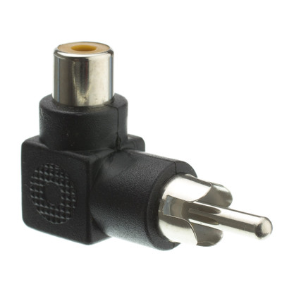 RCA Right Angle Adapter, RCA Female to RCA Male, 90 Degree Elbow - Part Number: 30R1-90300