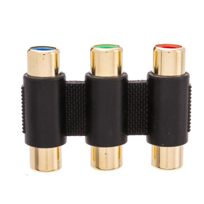 RCA Component Audio/Video Coupler / Gender Changer, 3 RCA Female (RGB) - Part Number: 30R2-00100