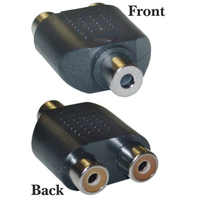 3.5mm Stereo to Dual RCA Audio Adapter, 3.5mm Female to Dual RCA Female - Part Number: 30S1-01400