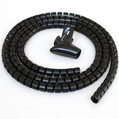 5ft Split Loom Cable Wrap, Black, 15mm diameter, Cable Management Wraps - Part Number: 30SL-02115