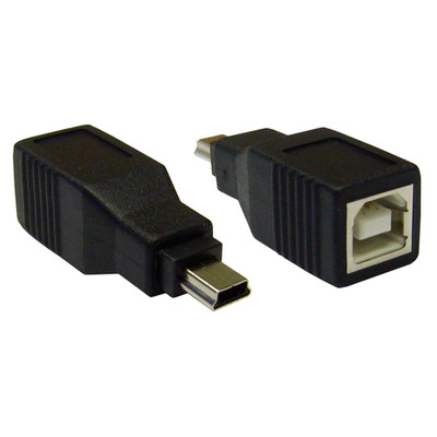 USB B Female to USB Mini-B 5 Pin Male Adapter - Part Number: 30U1-08300