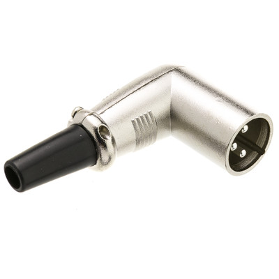 XLR Male Connector, Right Angle, Solder type, 3 Conductor - Part Number: 30XR-07100R