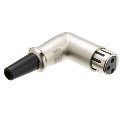 XLR Female Connector, Right Angle Solder Type, 3 Conductor - Part Number: 30XR-07400R