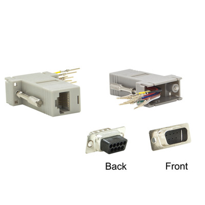 Modular Adapter, Gray, DB9 Male to RJ45 Jack - Part Number: 31D1-17200