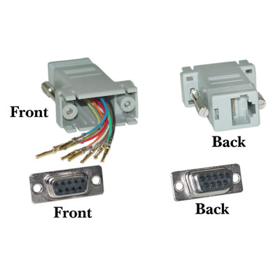 Modular Adapter, Gray, DB9 Female to RJ45 Jack - Part Number: 31D1-17400