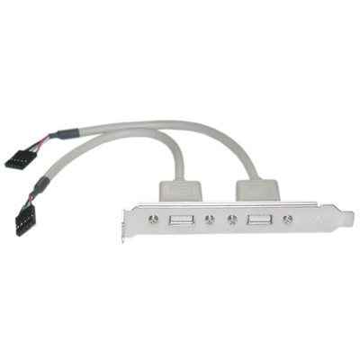 USB PC Expansion Slot Cover, Dual USB Type A Female Ports to Board Header - Part Number: 31U1-02408