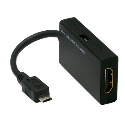 MHL Adapter, Mobile High-Definition Link, Converts Compatible Micro USB Port to HDMI Port.  Includes Micro USB port for charge back.  Black - Part Number: 31U2-10102