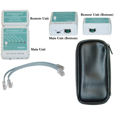 GIGAtest-E Wire Mapping Cable Tester, Tests Cat5e, Cat6, Cat6a for Cabling Faults - Part Number: 31X8-05500