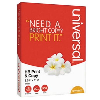 Universal 91200 Multipurpose Paper 96 Bright 20lb, 8.5x11 White 5000 Sheets - UNV91200 - Part Number: 3411-00103