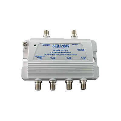 CATV coaxial drop/subscriber amplifier, 4 Port, 1GHz - Part Number: 40X3-10404