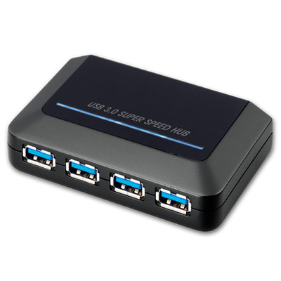 USB 3.0 Super Speed Desktop Hub, Black, 4 Port, Self Powered - Part Number: 41U3-31004