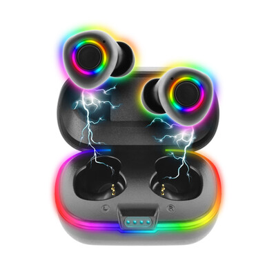 Gaming Bluetooth Wireless Earbuds w/ Charging Case & LED Lighting Effects - Part Number: 5002-41000