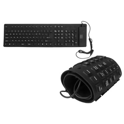 Washable Flex USB Keyboard, Black/Gray, Mid Size, 109 Key - Part Number: 5012-216BK