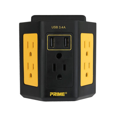 5-Outlet power station with 2 USB A charge ports 3.4A total - Part Number: 50W1-30105