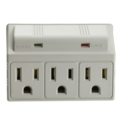 Surge Protector, 3 Outlet, MOV 270 Joules LED Power Indicator - Part Number: 50W1-905304