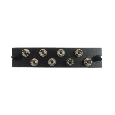 LGX Compatible Adapter Plate featuring a Bank of 8 Singlemode ST Connectors, Black Powder Coat - Part Number: 68F3-00380