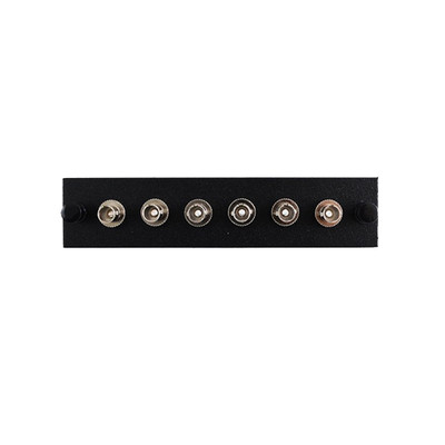 LGX Compatible Adapter Plate featuring a Bank of 6 Multimode ST Connectors, Black Powder Coat - Part Number: 68F3-10360