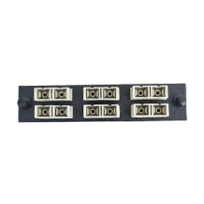 LGX Compatible Adapter Plate featuring a Bank of 6 Multimode Duplex SC Connectors in Beige for OM1 and OM2 applications, Black Powder Coat - Part Number: 68F3-11060