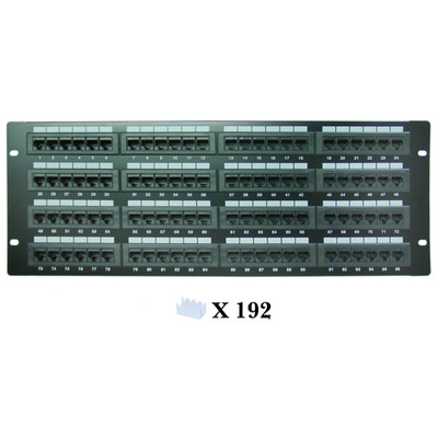 Rackmount 96 Port Cat6 Patch Panel, Horizontal, 110 Type, 568A & 568B Compatible, 4U - Part Number: 69BK-06096