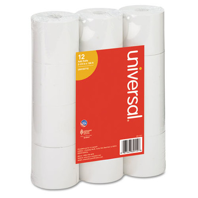 Universal Impact/Inkjet Print Bond Paper Rolls, 1/2 inch Core, 2 1/4 inches wide x 150 feet long, White, 12/pack - UNV35715 - Part Number: 7211-00102