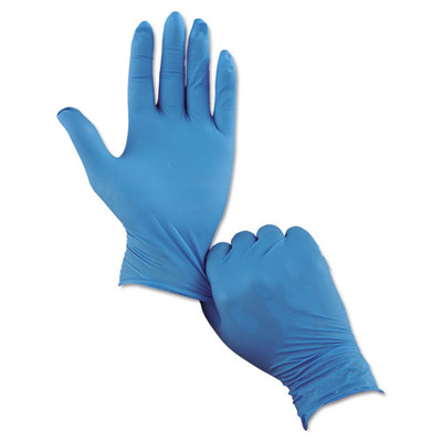 Ansell TouchNTuff Disposable Nitrile Gloves, 4 mil, Blue, Small, 6.5 - 7, Powder-Free, 100/Box - Part Number: 7301-00201
