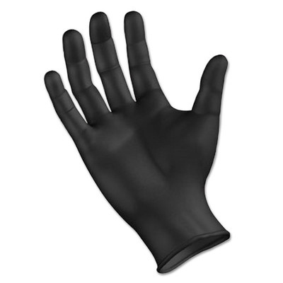 Boardwalk Disposable General Purpose Powder-Free Nitrile Gloves, Medium, Black, 4.4mil, 100/Box - Part Number: 7301-01304