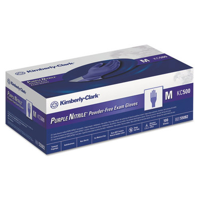 Kimberly-Clark Professional Purple Nitrile Exam Gloves, 242 mm Length, Medium, 100/Box - Part Number: 7301-01401