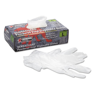 MCR Safety Disposable Vinyl Gloves, Large, 5 mil, Industrial-Grade, 100/box - Part Number: 7301-02502
