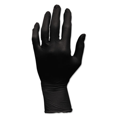 HOSPECO ProWorks GrizzlyNite Nitrile Gloves, Powder-Free, Medium, Black, 100/Box - Part Number: 7301-01621