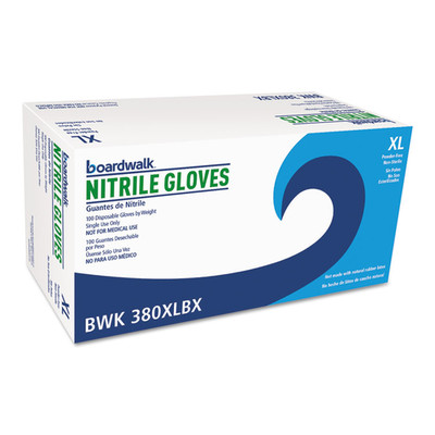 Boardwalk Disposable General-Purpose Nitrile Gloves, X-Large, Blue, 4 mil, 100/Box - Part Number: 7301-04301