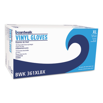 Boardwalk Exam Vinyl Gloves, Clear, X-Large, 3 3/5 mil, Box of 1000 - Part Number: 7301-04307