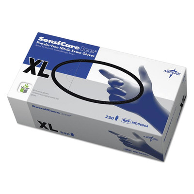 Medline Sensicare Ice Nitrile Exam Gloves, Powder-Free, X-Large, Blue, 230/Box - Part Number: 7301-04503