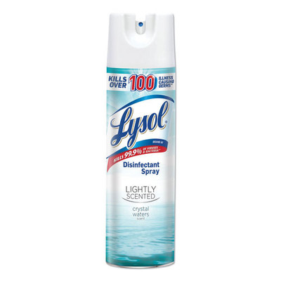 Lysol Scented Disinfectant Spray, Crystal Waters, 19 oz Aerosol Can - Part Number: 8301-00115