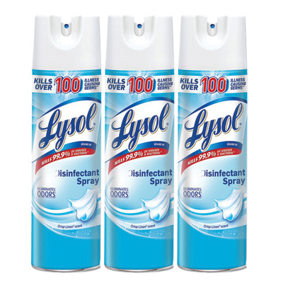 Lysol Disinfectant Spray, Crisp Linen Scent, 19oz Aerosol, 3-pack - Part Number: 8301-00127PK
