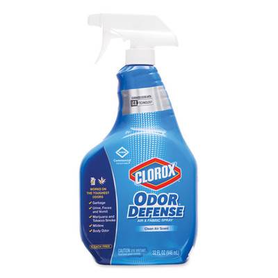 Case of 9 - Clorox Commercial Solutions Odor Defense Air/Fabric Spray, Clean Air, 32 oz Bottle - Part Number: 8301-00202CT