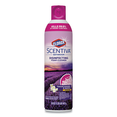 Clorox Scentiva Disinfecting Foam Cleaner, Tuscan Lavender & Jasmine, 20 oz Can - Part Number: 8301-00207